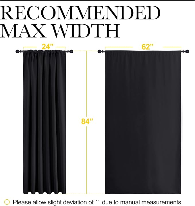 NICETOWN Black Blackout Curtain Blinds - Image 7