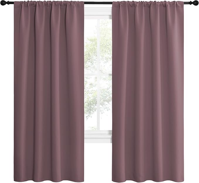 NICETOWN Dry Rose Blackout Curtains - Image 2
