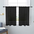 SpaceDresser Basic Rod Pocket Sheer Voile Window Curtain Panels Black 1 Pair 2 by SpaceDresser
