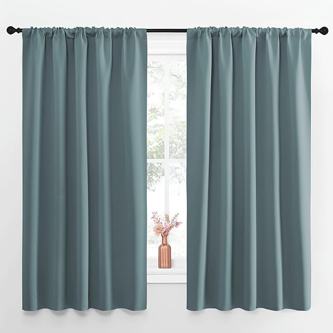 NICETOWN Greyish Blue Blackout Curtains Panels by NICETOWN
