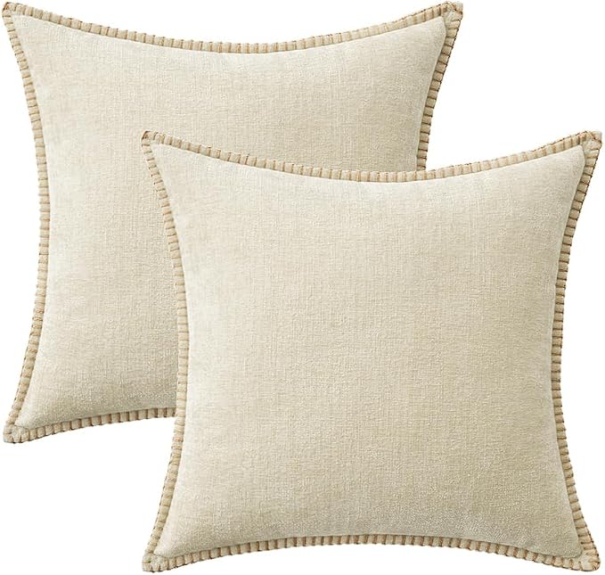 MIULEE Pack of 2 Christmas Pillow Covers 18x18 Inch Cream White Farmhouse - Image 6
