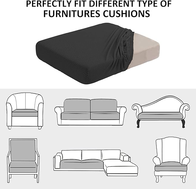 Water Repellent Sofa Cushion Slipcovers, Stretch Spandex Couch Cushion Covers - Image 7