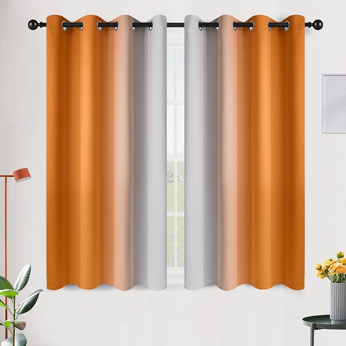 SimpleHome Ombre Room Darkening Curtains 45 inches Length by SimpleHome