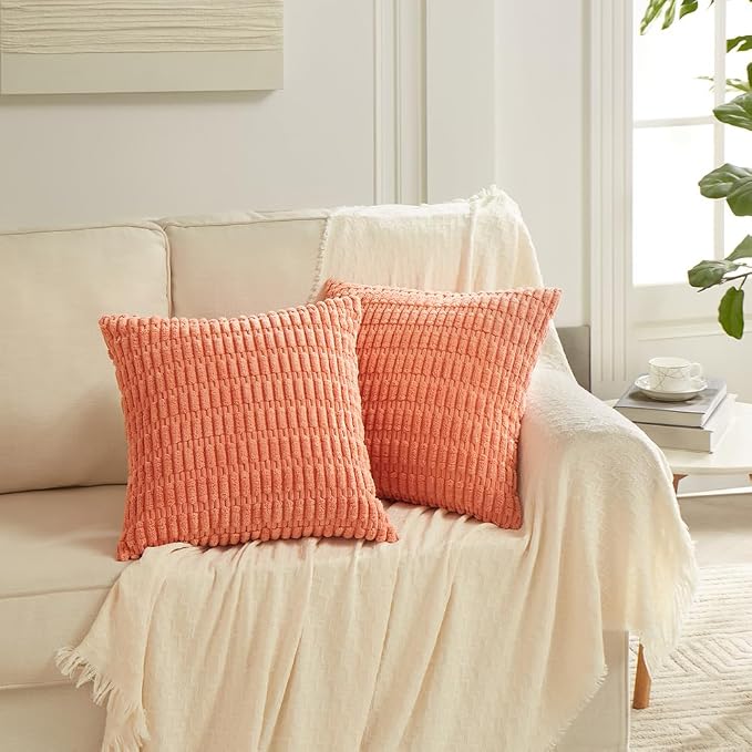 Fancy Homi 4 Packs Boho Coral Decorative Throw Pillow Covers 26x26 Inch - Image 7