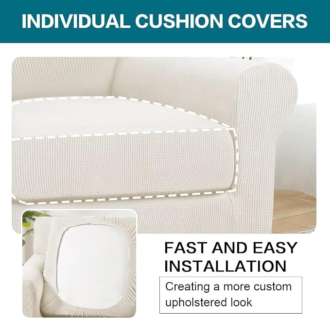 Turquoize 2 Piece Chair Covers Armchair Slipcovers - Image 5
