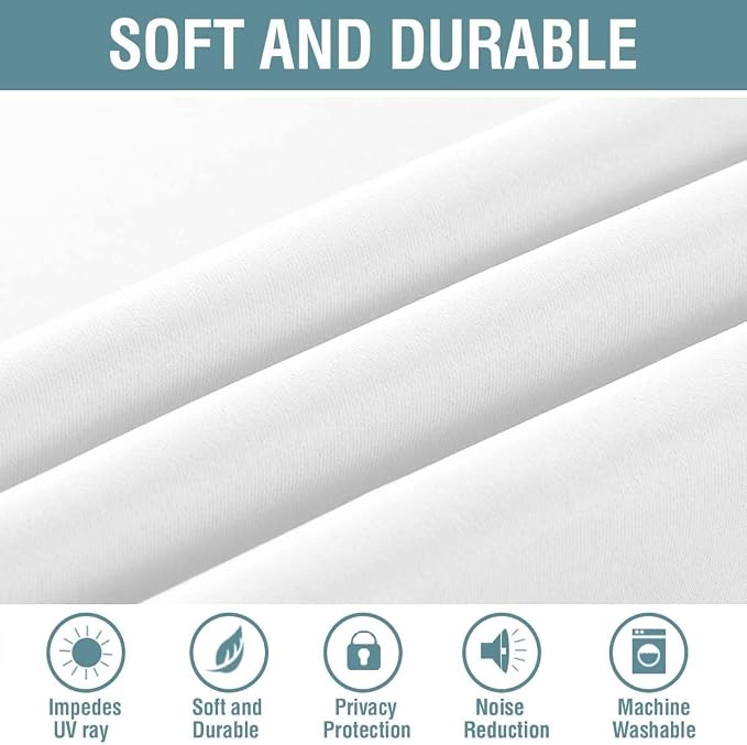 H.VERSAILTEX White Curtains for Living Room Pure White Curtain 96 inches Long - Image 8
