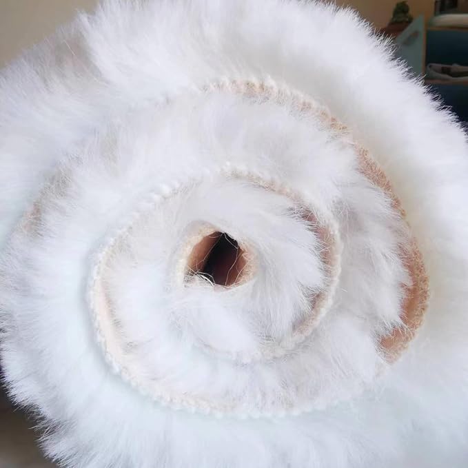 Ghouse White 8x10 Area Rug Fluffy Faux Rabbit Fur Rug White Plush Shag Rug - Image 4