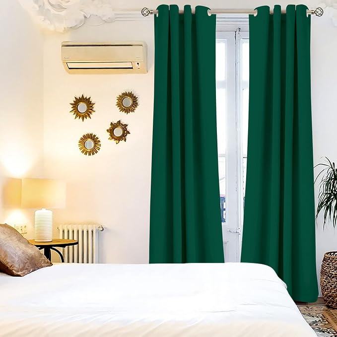 BGment Green Blackout Curtains 96 Inches Long, Grommet Thermal Insulated Room - Image 2
