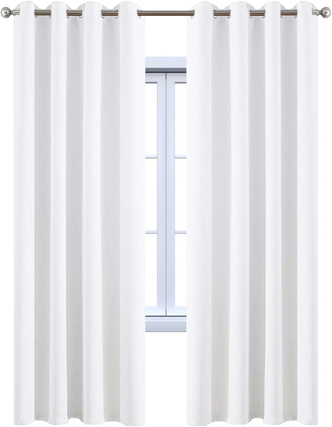 Yakamok White Thermal Insulated Curtains 84 Inch Length Solid Grommet Top - Image 8