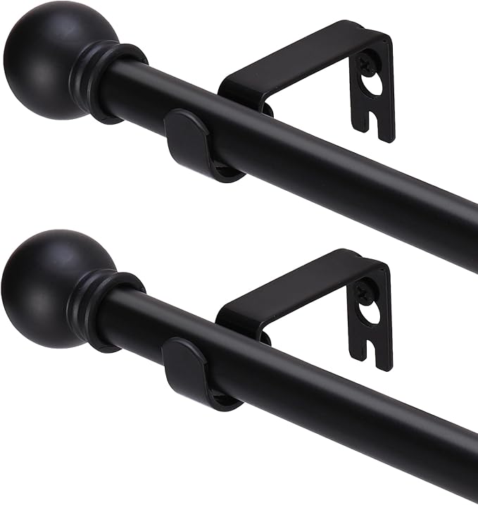 GXOACKJ 2 Pack Black Curtain Rods by GXOACKJ