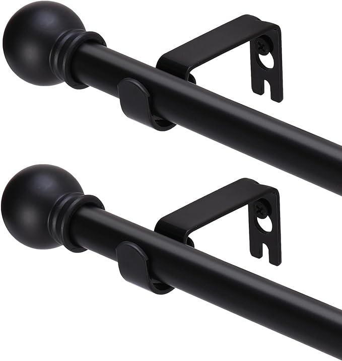 GXOACKJ 2 Pack Black Curtain Rods by GXOACKJ