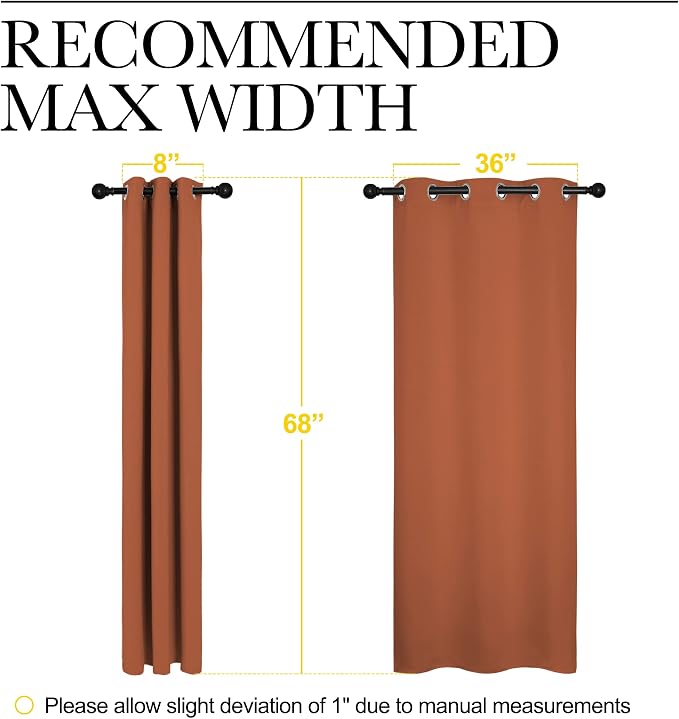 NICETOWN Bedroom Blackout Curtains 68 inches Long, Privacy and Thermal - Image 7
