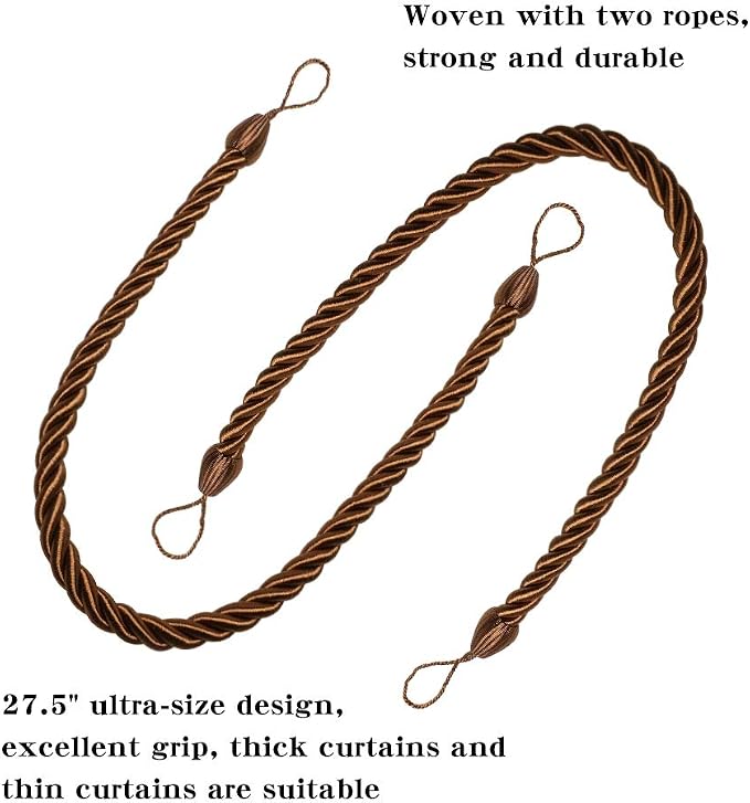BEL AVENIR Curtain Rope Tiebacks, Drapery Rope Holdbacks - Image 3
