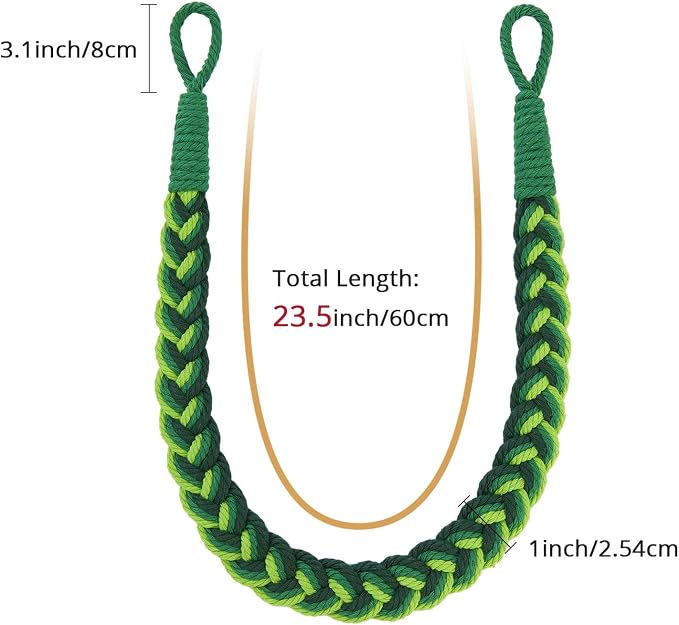 NICEEC 2 Pack Natural Cotton Rope Curtain Tiebacks Elegant Boho Style - Image 3