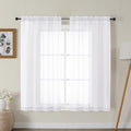 Gwine White Sheer Curtains for Bedroom 54 inches Long 2 Panels, Light Filtering by Gwine