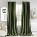 MIULEE Olive Green Back Tab Blackout Curtain 96 Inch Long 2 Panels Set by MIULEE