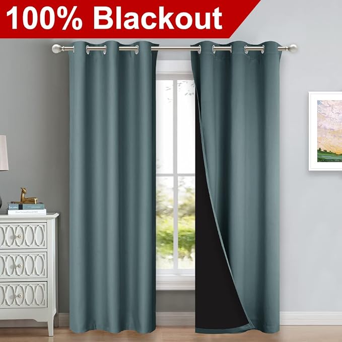 NICETOWN Full Shade Curtain Panels, Pair of Thermal Insulated & Energy - Image 2