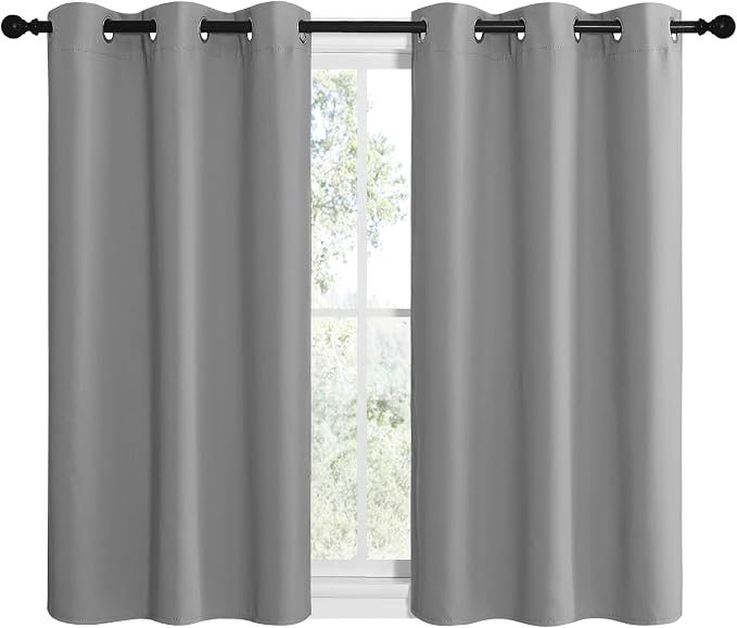 NICETOWN Silver Grey Blackout Curtain Panels - Image 2