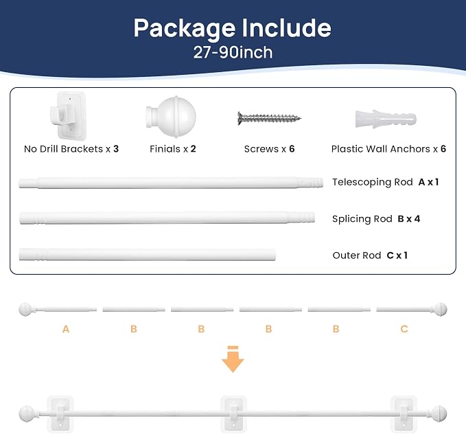 ENJOYBASICS No Drill Curtain Rods - Image 7