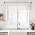 Ivory Valances for Windows 14 inch Length 2 Panels Set, Small Voile Sheer by Home