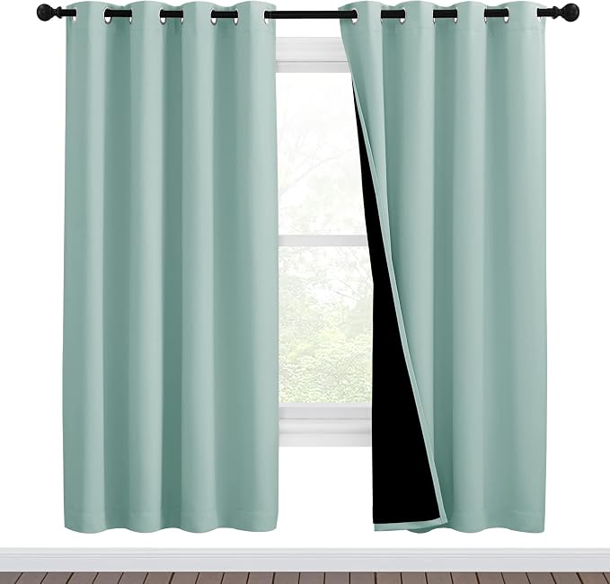 NICETOWN 100% Blackout Window Curtain Panels, Full Light Blocking Drapes by NICETOWN