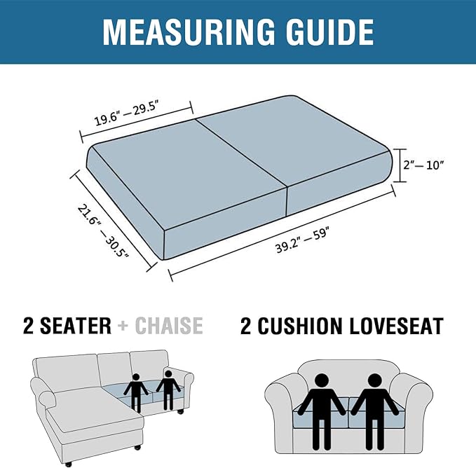 H.VERSAILTEX Super Stretch Individual Seat Sofa Covers Couch Slipcover Sets - Image 3