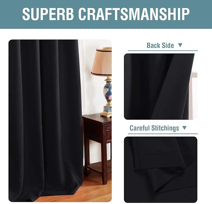 H.VERSAILTEX Blackout Curtain for Living Room Small Window Kitchen Blackout - Image 3