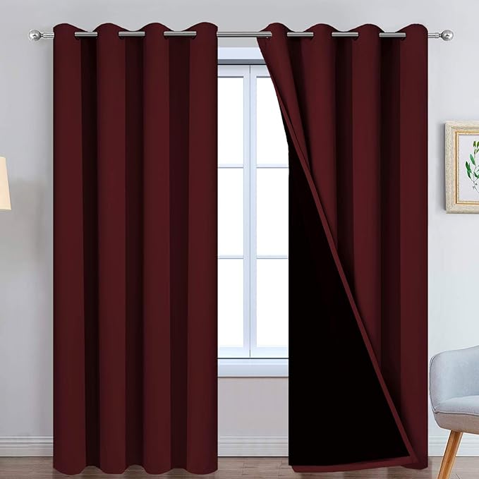 Yakamok Completely Blackout Curtains 2 Thick Layers Thermal Insulated Drapes by Yakamok