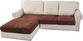 H.VERSAILTEX Velvet Stretch Sectional Couch Covers 3 Pieces Sofa Seat Cushion by HVERSAILTEX