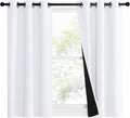 NICETOWN Pure White 100% Blackout Lined Curtains, 1 Pair, 2 Thick Layers Narrow by NICETOWN