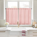 HOMEIDEAS Non-See-Through Blush Pink Privacy Sheer Kitchen Curtains, 30 X 36 by HOMEIDEAS