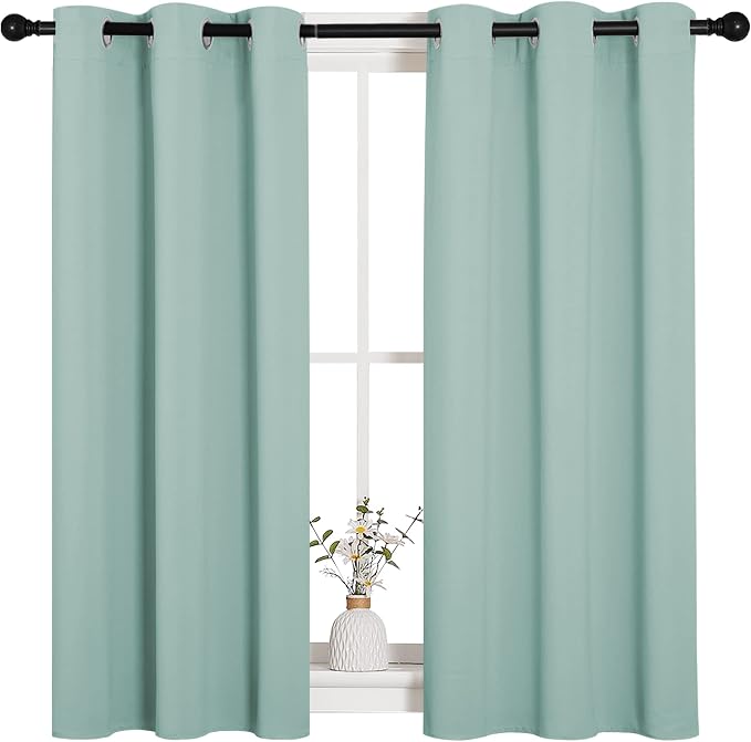 NICETOWN Aqua Blue Thermal Insulated Curtains Blackout Draperies, Window - Image 2