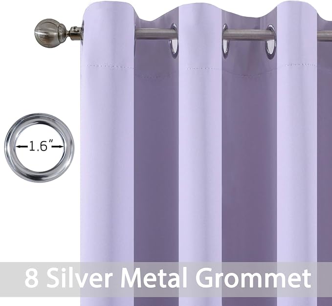 Yakamok Lilac Blackout Drapes for Bedroom - Image 2
