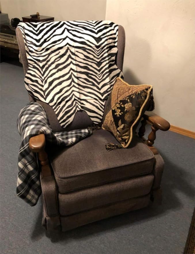 Faux Fur Zebra Animal Print Rug Perfect Throw Area Rug Carpet Floor Mat - Image 9