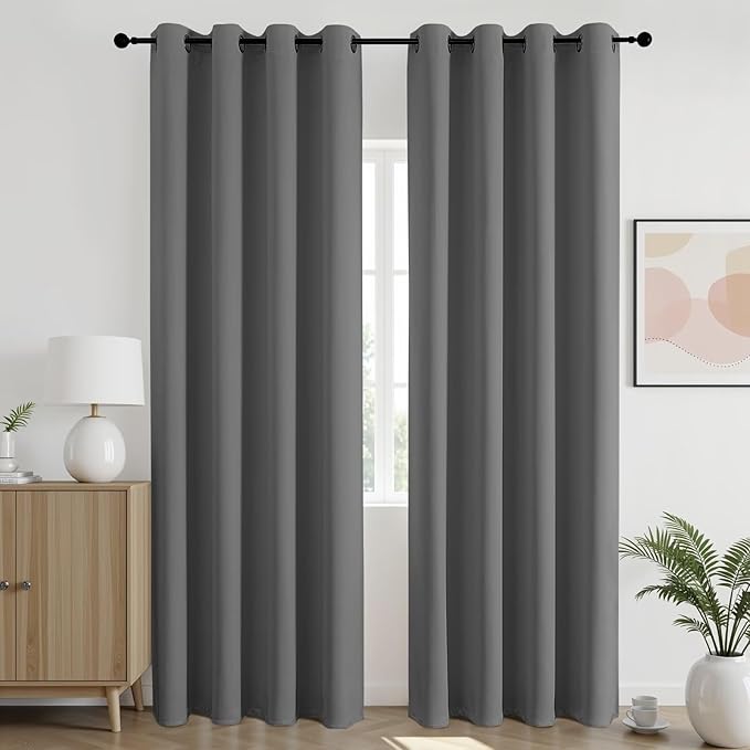 Joydeco Blackout Curtains 90 Inch Length 2 Panels Set, Thermal Insulated Long by JOYDECO
