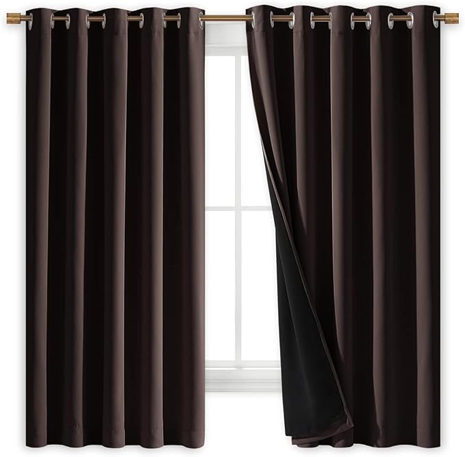 NICETOWN 100% Blackout Lined Curtains, 1 Pair, 2 Thick Layers Completely - Image 2