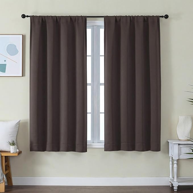 Simplebrand Ava Chocolate Short Blackout Curtains by Simplebrand