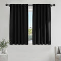 PONY DANCE Black Kitchen Blackout Curtains Over Sink, Short Half Curtains by PONYDANCE