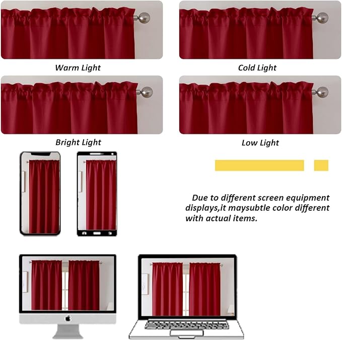 Chyhomenyc Red Short Curtain Valance - Image 6