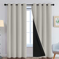 Yakamok Cream Beige 100% Blackout Curtains, Thermal Insulated Total Blackout by Yakamok