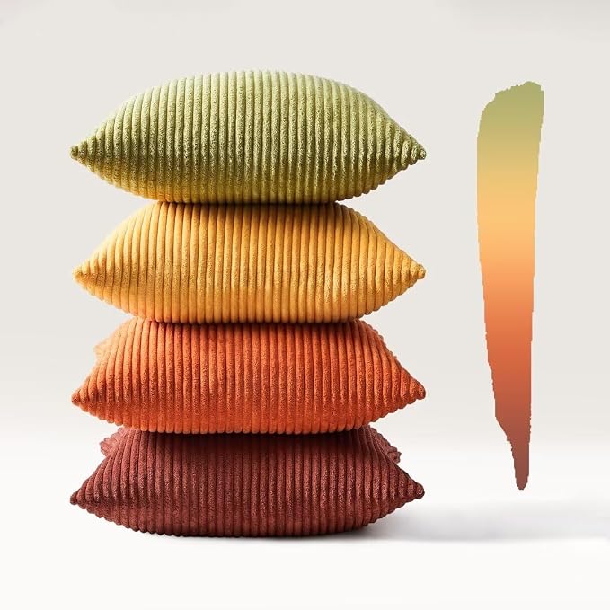 Topfinel Fall 20x20 Set of 4 Couch Decorative Pillow Covers, Modern Burnt - Image 8