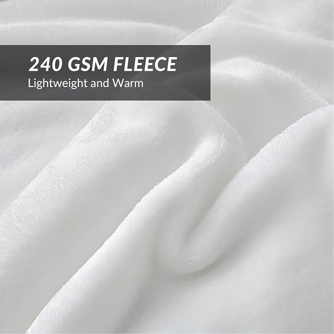 Bedsure GentleSoft Fleece Blankets King Size White - Image 7