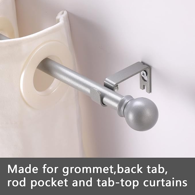 GXOACKJ Curtain Rods for windows 32-48 inch, 5/8 inch Decorative Silver - Image 3