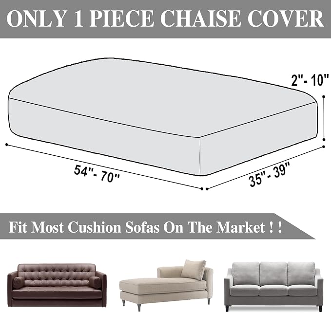 Couch Cushion Cover Chaise Lounge Cover Washable Separate Seat Chaise Couch - Image 6