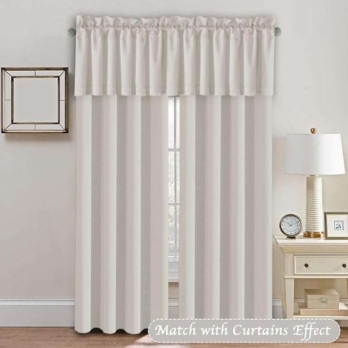 H.VERSAILTEX Blackout Valances for Windows, Kitchen Valance Curtains for Living - Image 3