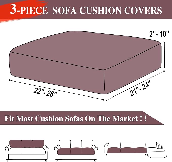 Couch Cushion Covers Seat Cushion Cover Stretch Couch Cover Separate Sectional - Image 6