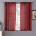 Tollpiz Short Sheer Curtains Linen Textured Living Room Curtain Sheers Light by Tollpiz