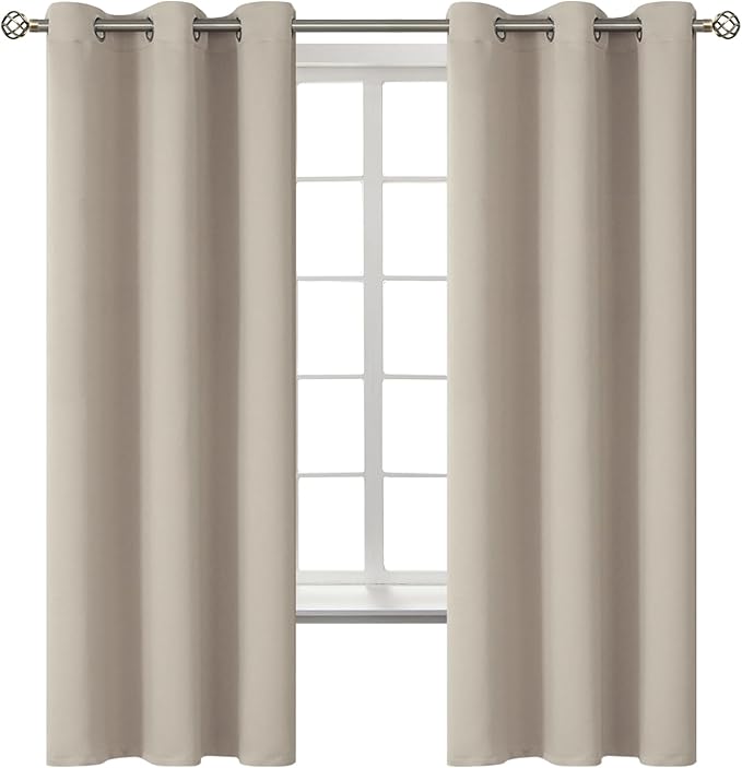BGment Camel Room Darkening Curtains 63 Inches Long by BGment