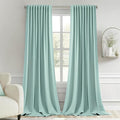 MIULEE Aqua Back Tab Blackout Curtains 120 Inch Long 2 Panels Set by MIULEE