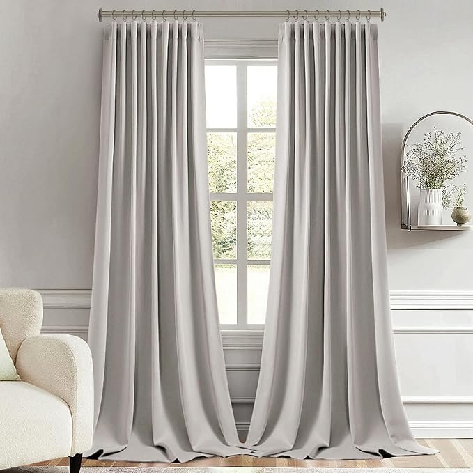 MIULEE Stone Back Tab Blackout Curtains 120 Inch Long 2 Panels Set - Image 8